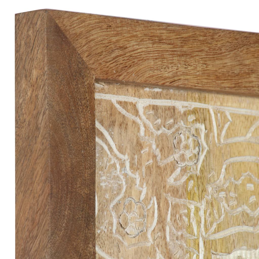 vidaXL Wood Wall Panel Hand-Carved Decoration Wall Panels Solid Mango Wood