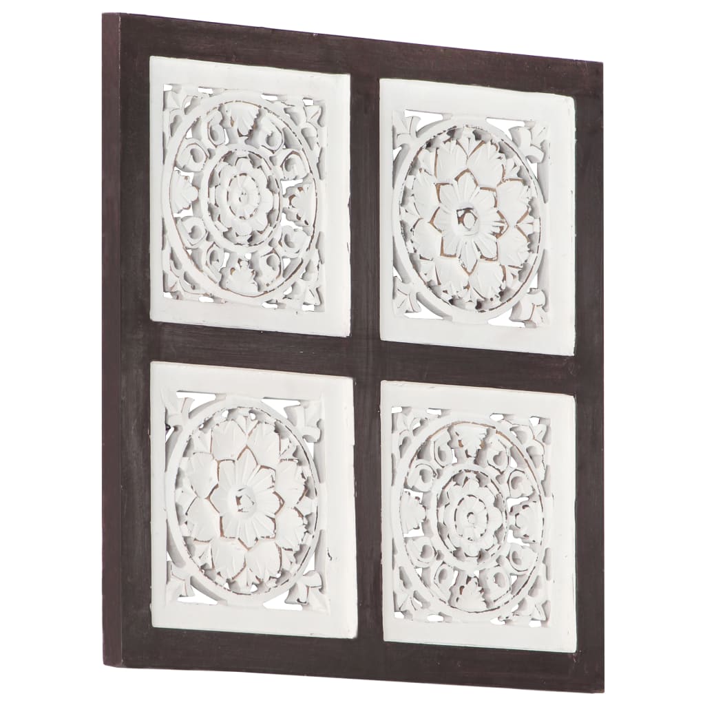 vidaXL Wall Panel Decorative Panel with Hand-Carved Design Framed Wall Art