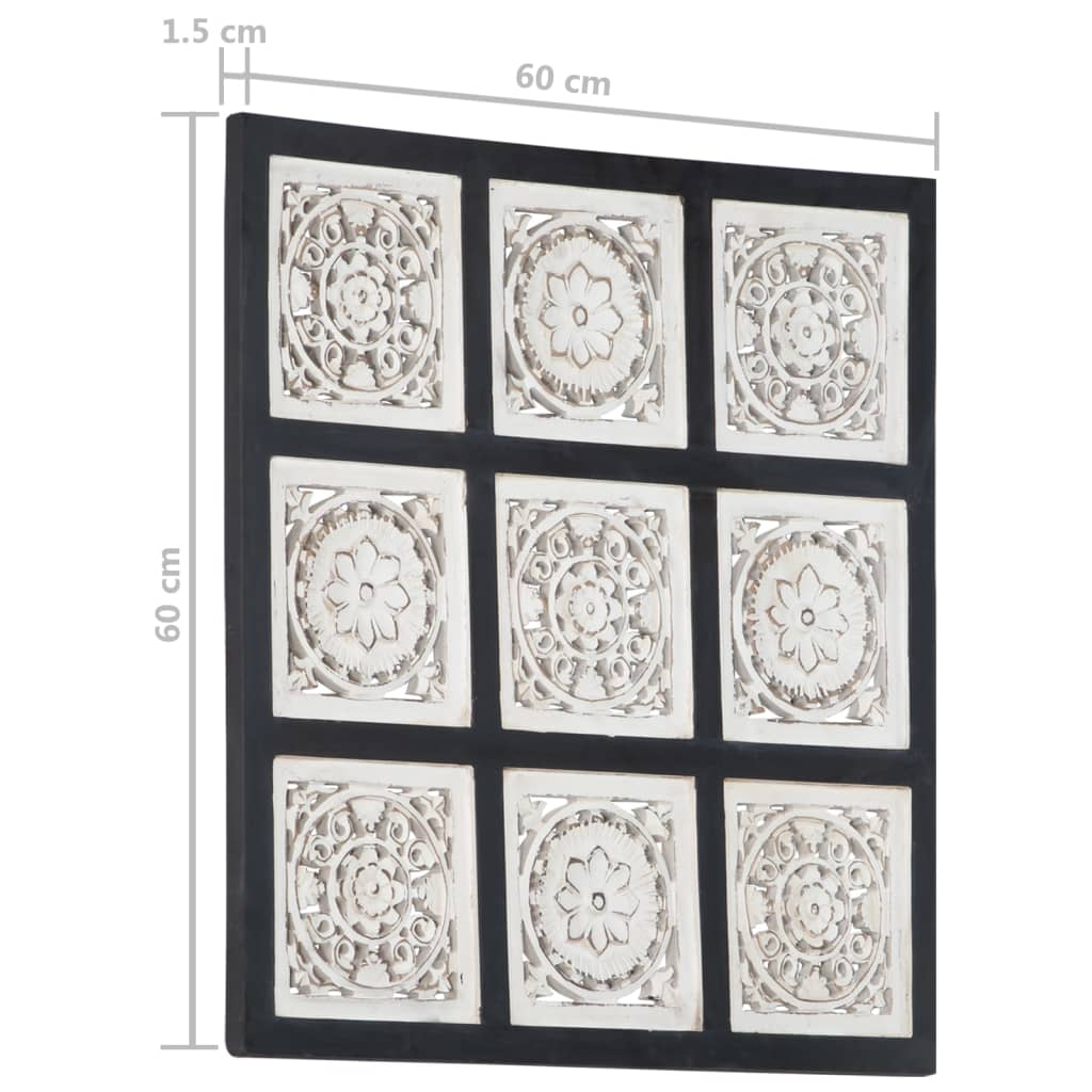 vidaXL Wall Panel Decorative Panel with Hand-Carved Design Framed Wall Art