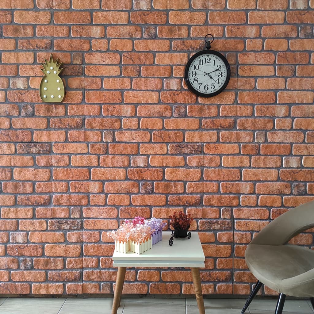 vidaXL 3D Wall Panels with Dark Brown Brick Design 10 pcs EPS