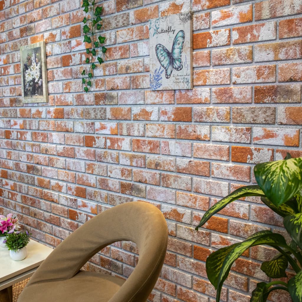 vidaXL 3D Wall Panels with Dark Brown Brick Design 10 pcs EPS
