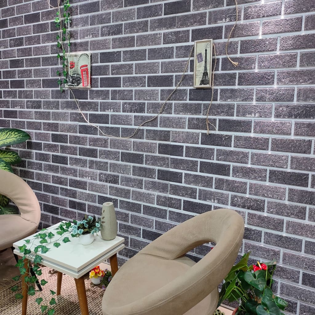 vidaXL 3D Wall Panels with Dark Brown Brick Design 10 pcs EPS