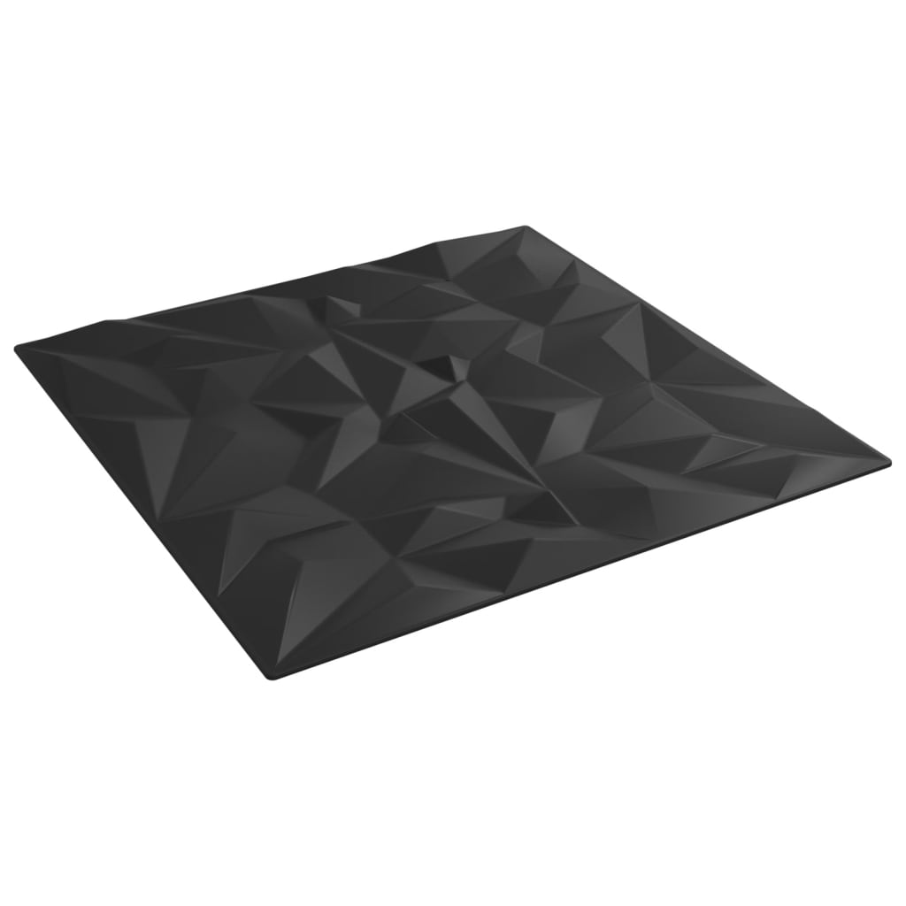 vidaXL Wall Panels 12 pcs Black 19.7"x19.7" EPS 32.3 ft² Amethyst