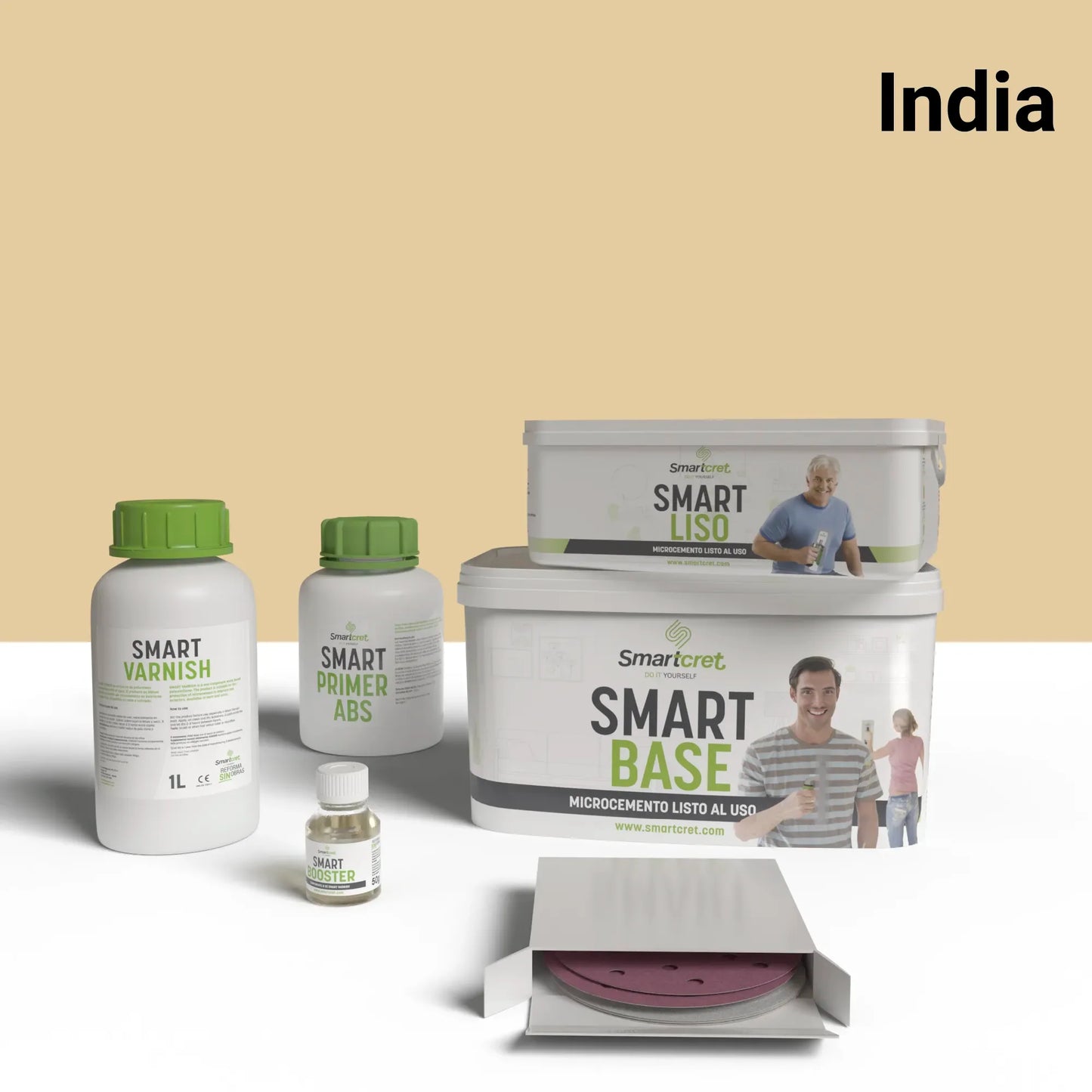 Kit de microcemento para lavabos con juntas de 4m²