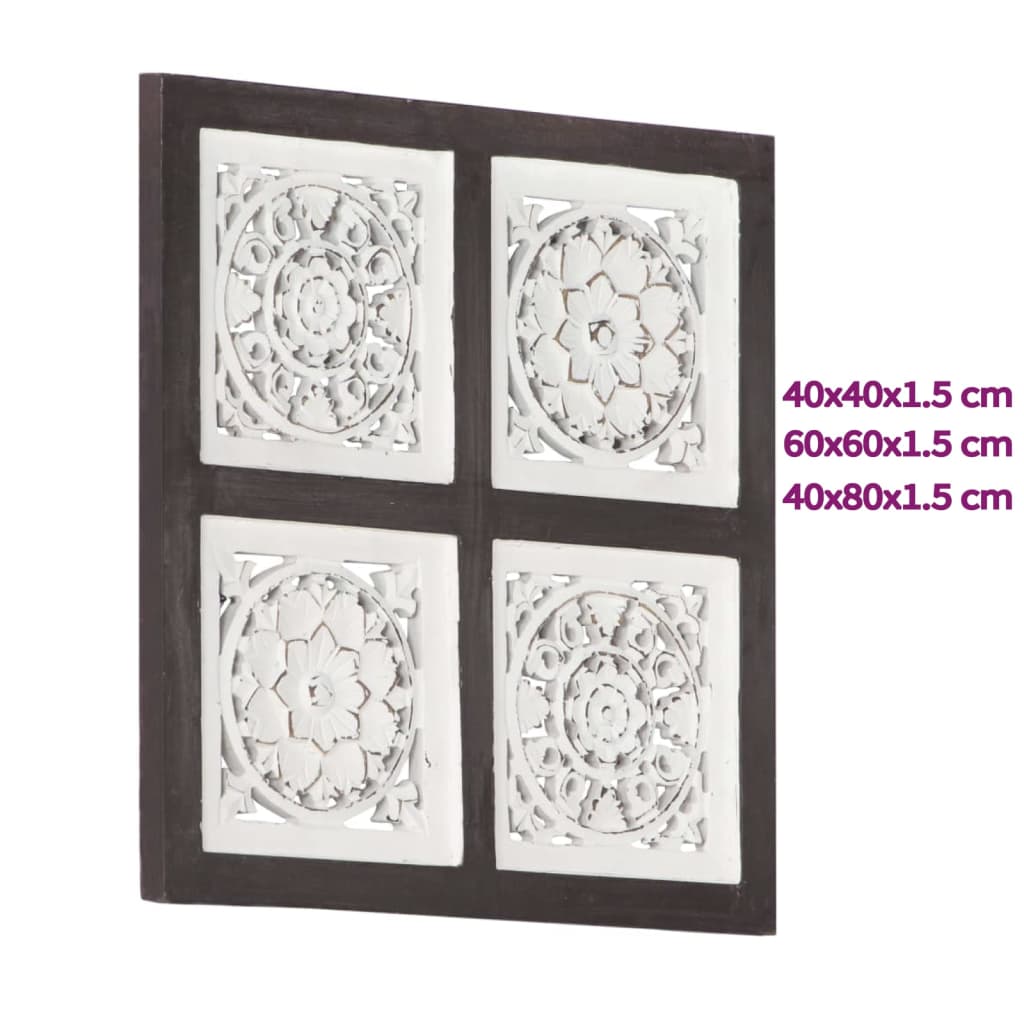 vidaXL Wall Panel Decorative Panel with Hand-Carved Design Framed Wall Art