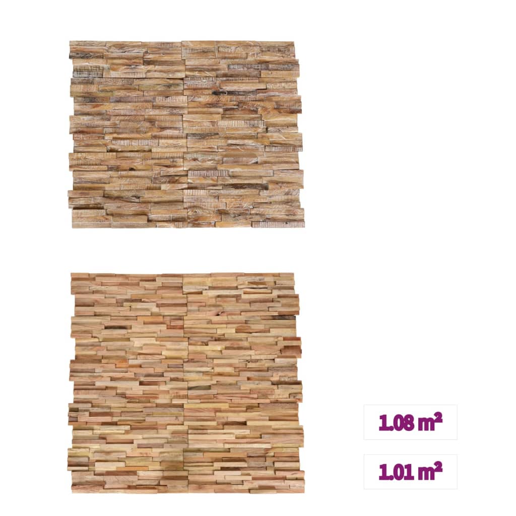 vidaXL Wall Cladding Panels Wall Covering Panels Wood Planks Solid Teak Wood