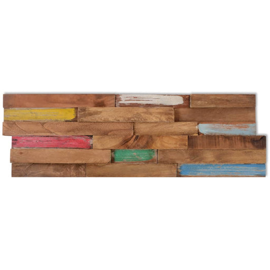 vidaXL Wall Cladding Panels Wall Covering Panels Wood Planks Recycled Teak