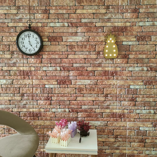 vidaXL 3D Wall Panels with Dark Brown Brick Design 10 pcs EPS