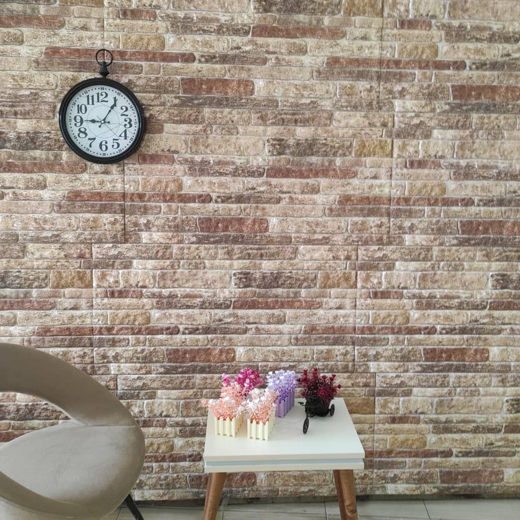 vidaXL 3D Wall Panels with Dark Brown Brick Design 10 pcs EPS
